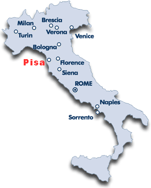 Map: Pisa in Italy